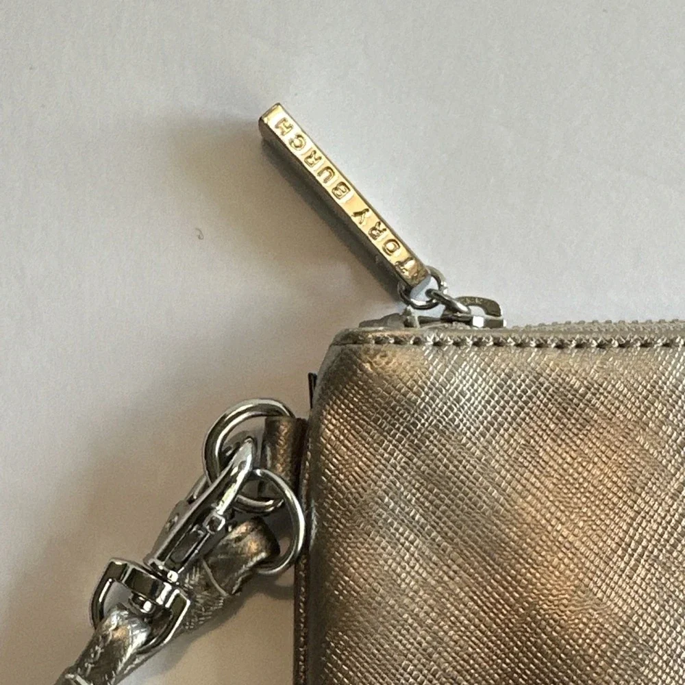 Tory Burch Emerson Leather Wristlet Wallet Rose Gold
